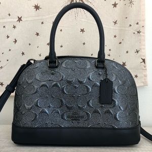 Coach Sierra Signature Leather Bag in Charcoal